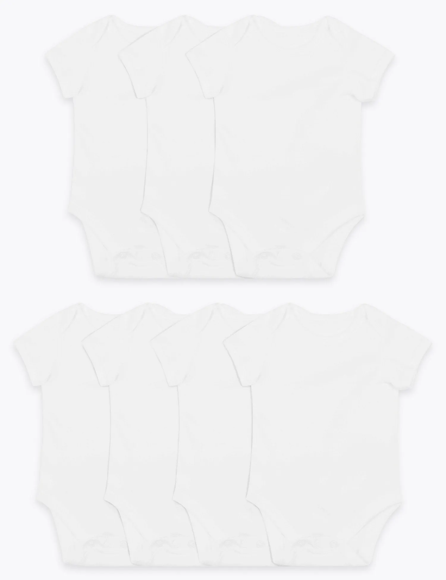 7 Pack Organic Pure Cotton Bodysuits