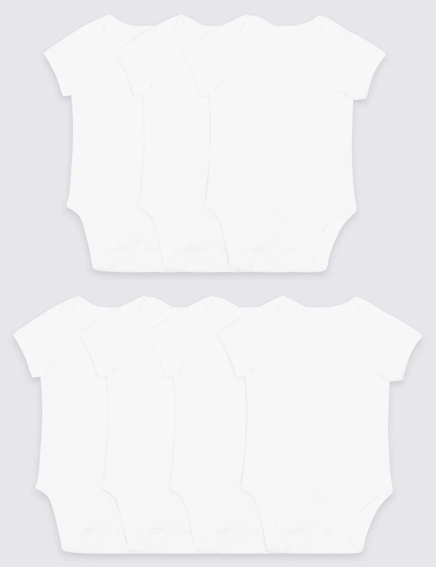 7 Pack Organic Pure Cotton Bodysuits