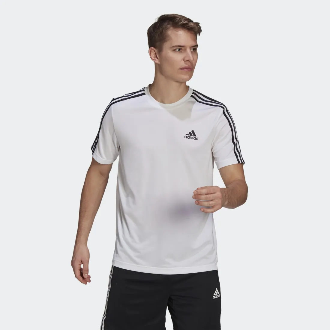 adidas AEROREADY Designed to Move Sport 3-Stripes Men's Tee