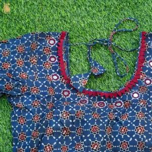 Ajrakh & Mirror Pure Cotton Stitched Blouse