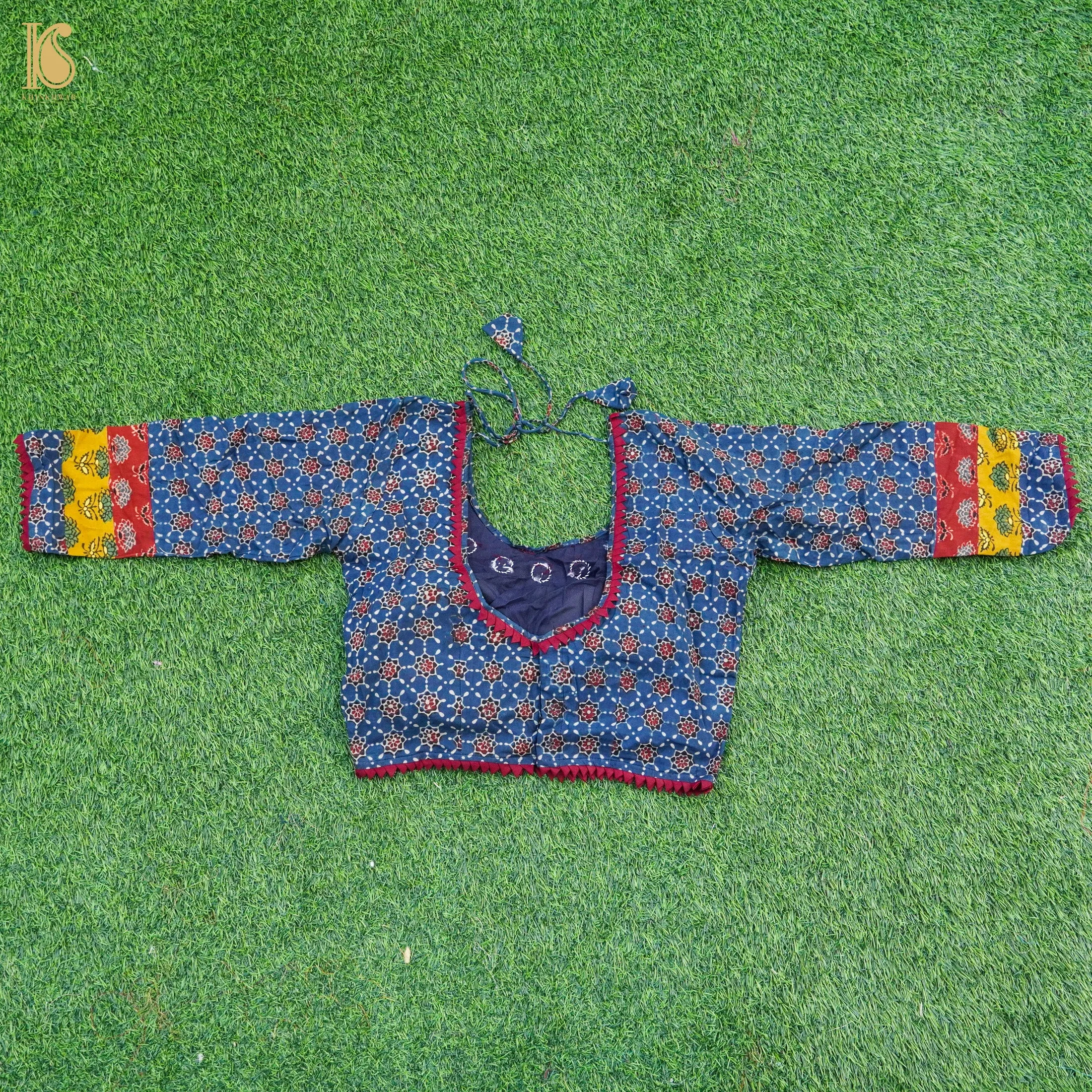 Ajrakh & Mirror Pure Cotton Stitched Blouse