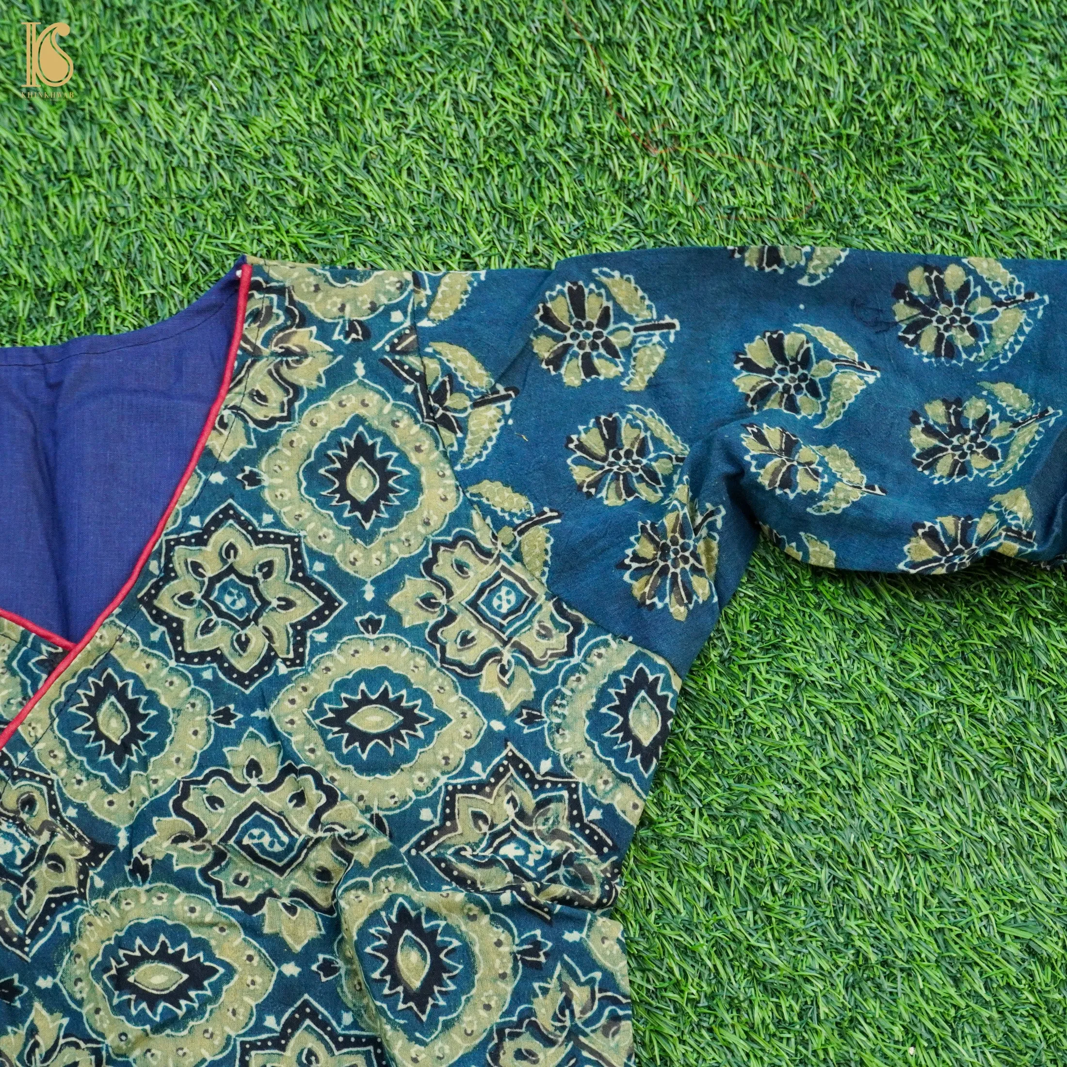 Ajrakh Pure Cotton Stitched Blouse