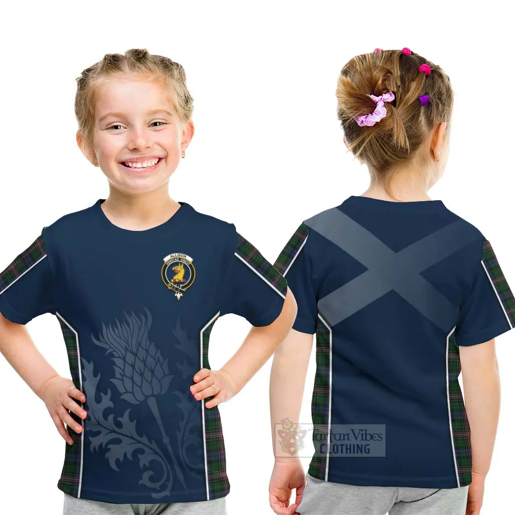 Allison Tartan Kid T-Shirt with Family Crest and Scottish Thistle Vibes Sport Style