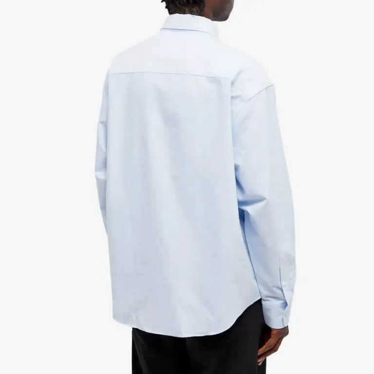 Ami Paris Button Down Logo Shirt, blue