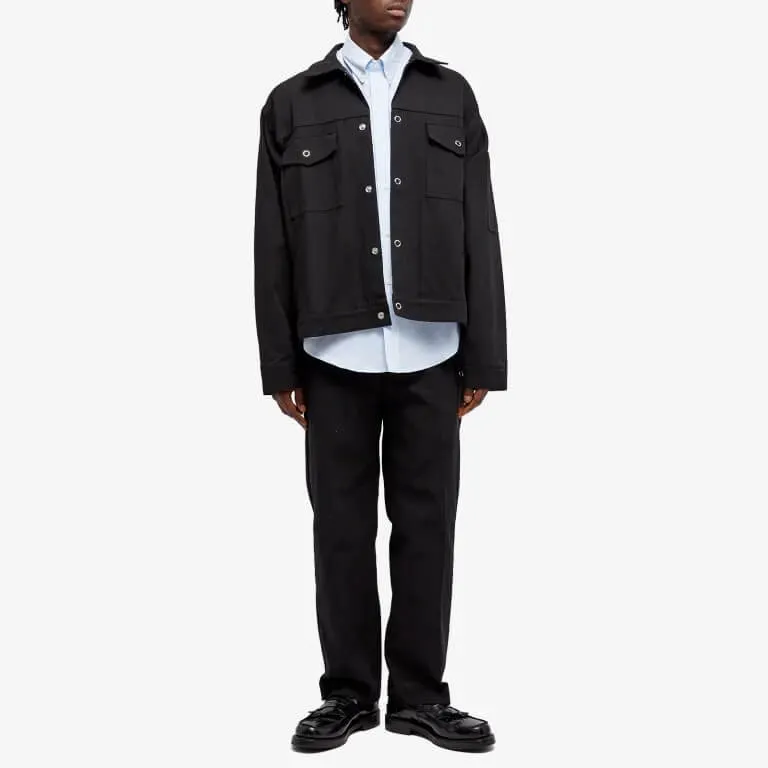 Ami Paris Button Down Logo Shirt, blue