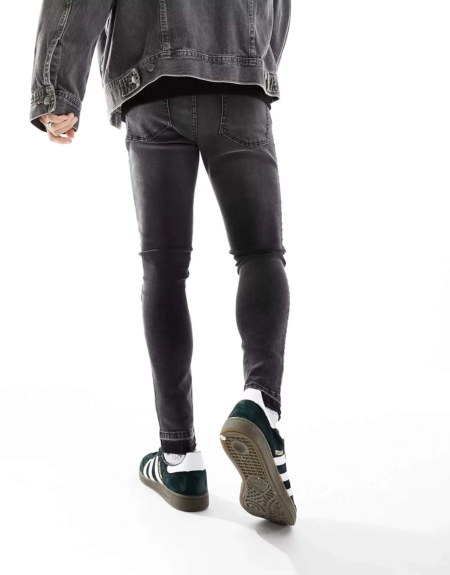 ASOS Black Unfastened Jeans in Washed