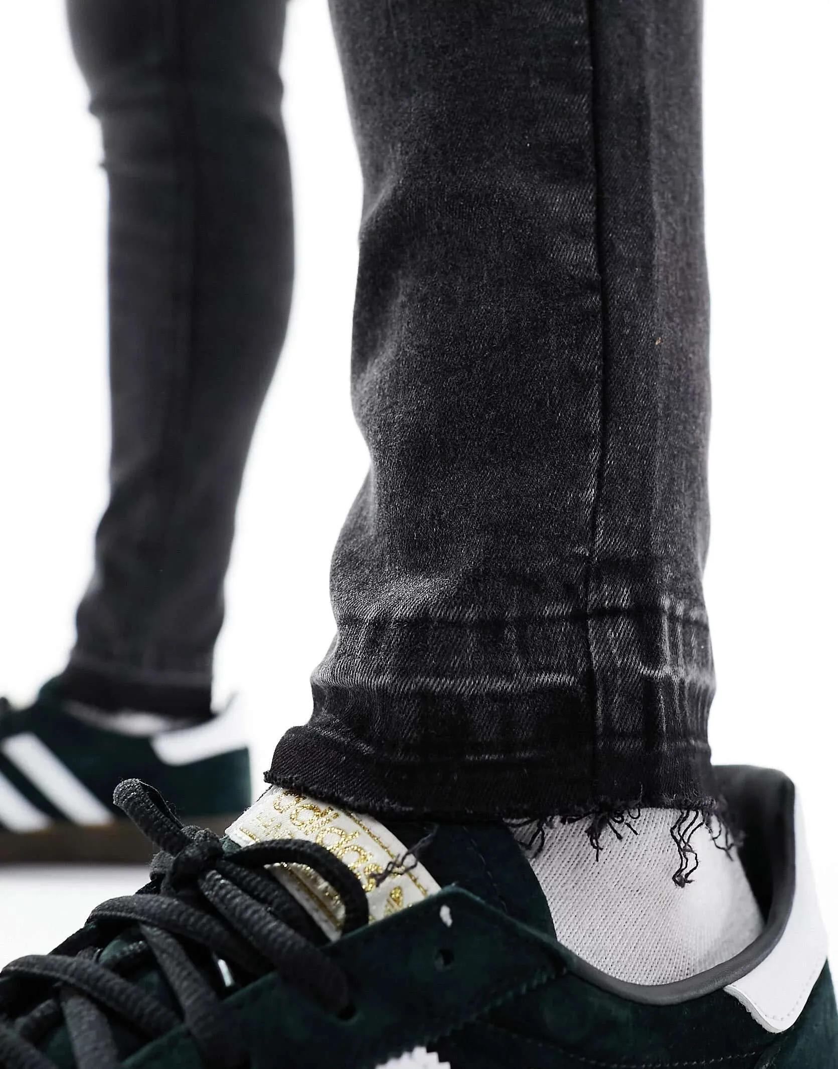 ASOS Black Unfastened Jeans in Washed