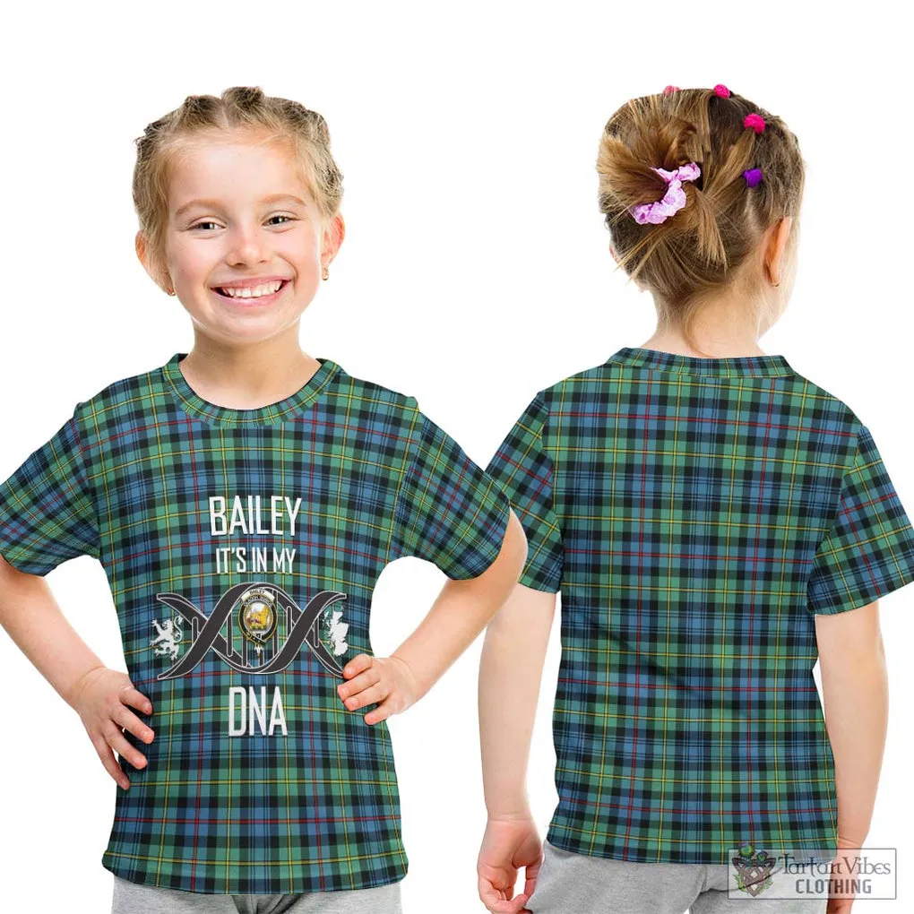 Bailey Ancient Tartan Kid T-Shirt with Family Crest DNA In Me Style