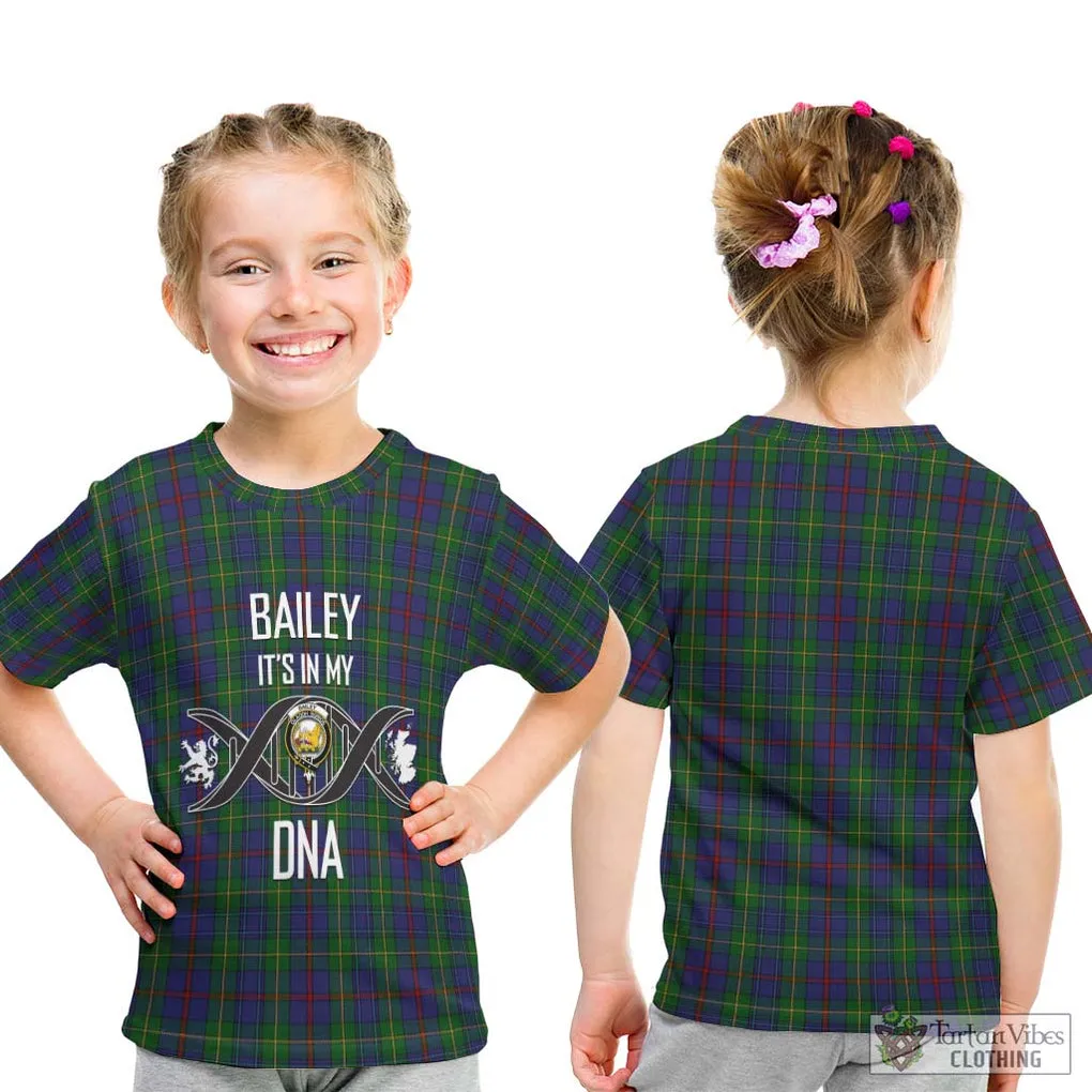 Bailey Tartan Kid T-Shirt with Family Crest DNA In Me Style