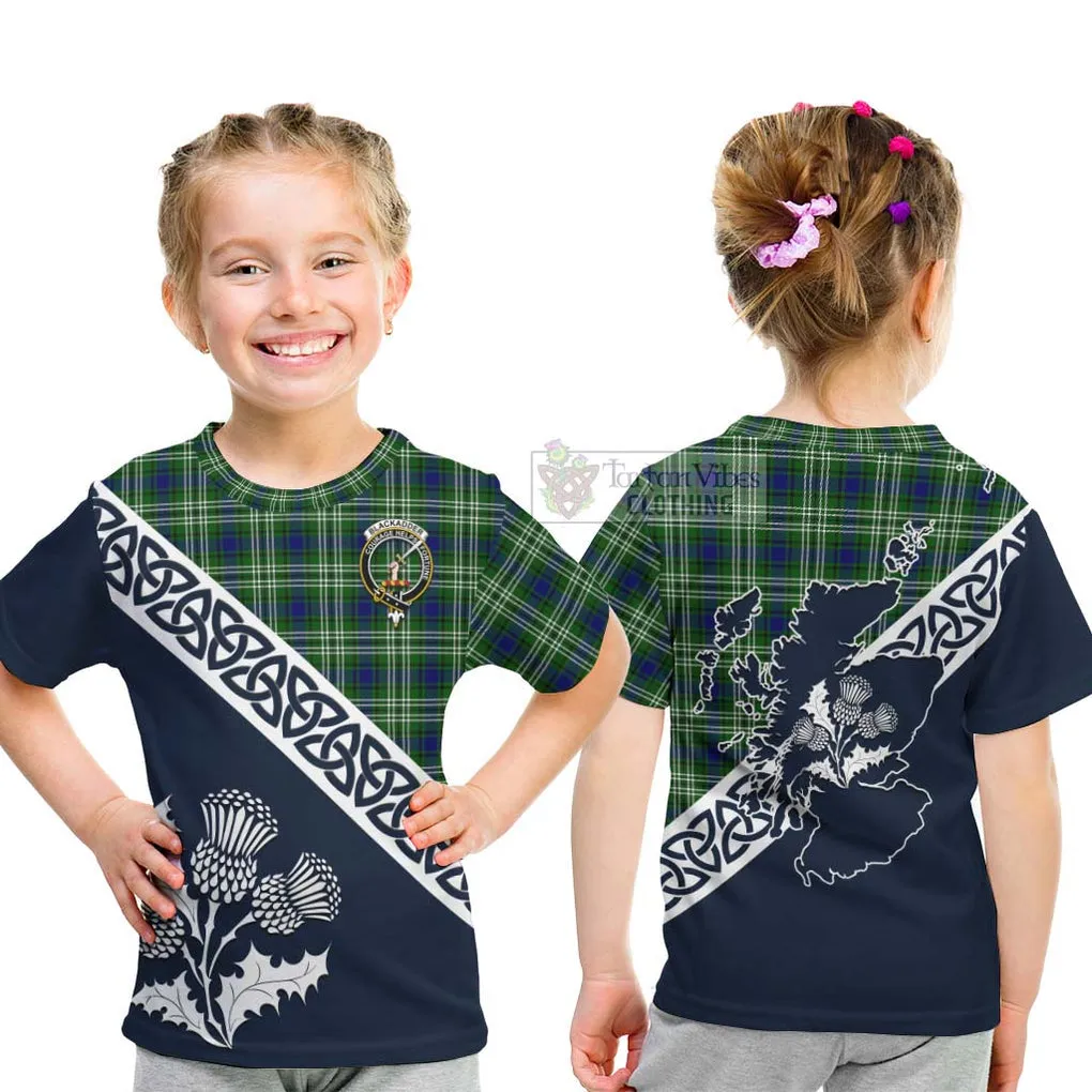 Blackadder Tartan Kid T-Shirt Featuring Thistle and Scotland Map