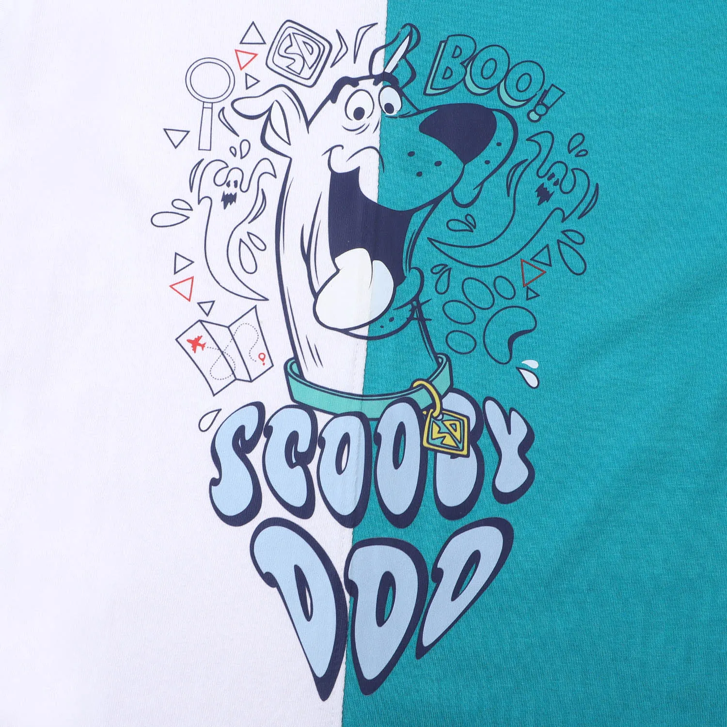 Boys Cotton T-Shirt  Character - Blue/White