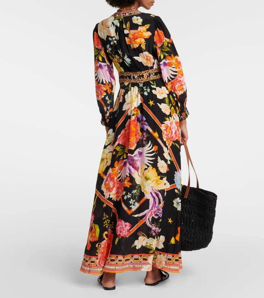 CAMILLA embellished silk maxi dress, multicolor