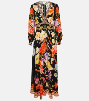 CAMILLA embellished silk maxi dress, multicolor