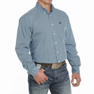 Cinch Men's Long Sleeve Button Down - Diamond Print