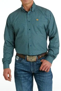 Cinch Mens Medallion Print Button-Down Western Shirt - MTW1105659