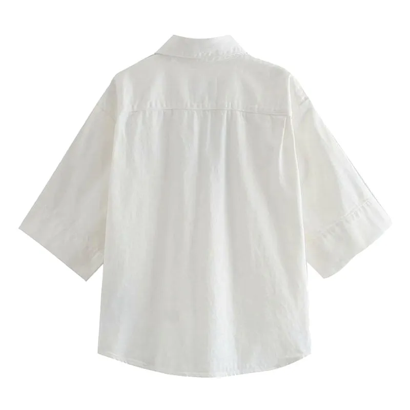 CROPPED IRREGULAR BLOUSE