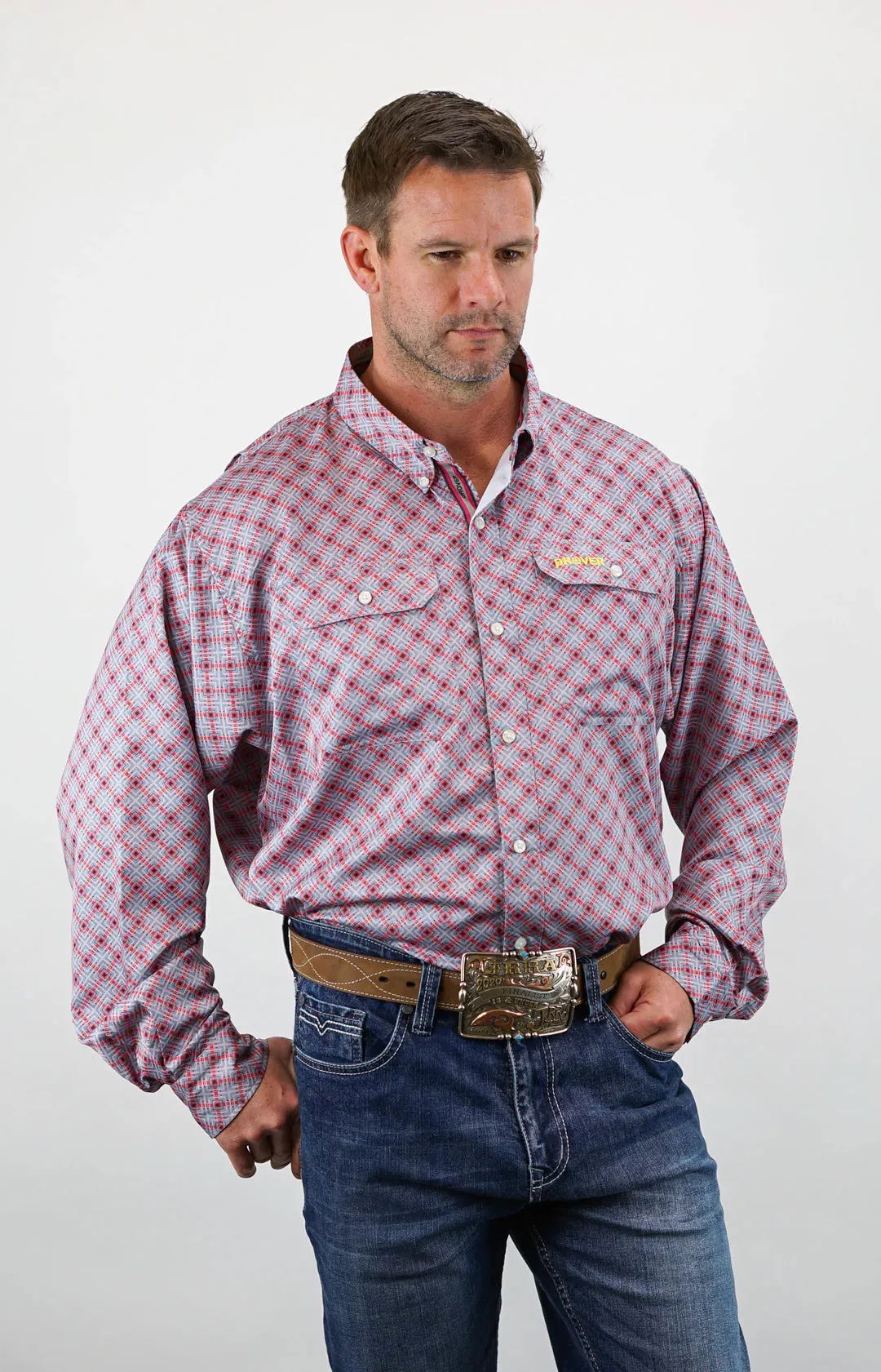 Drover Corral Vented Long Sleeve Button-Down