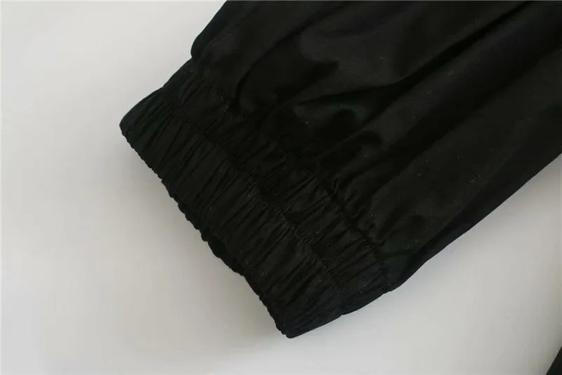 ELASTIC TRIM RUFFLED CROPPED BLOUSE