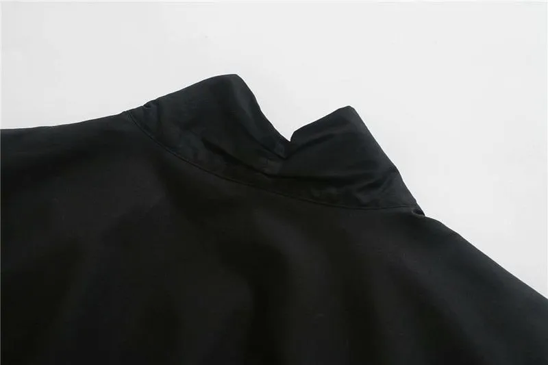 ELASTIC TRIM RUFFLED CROPPED BLOUSE