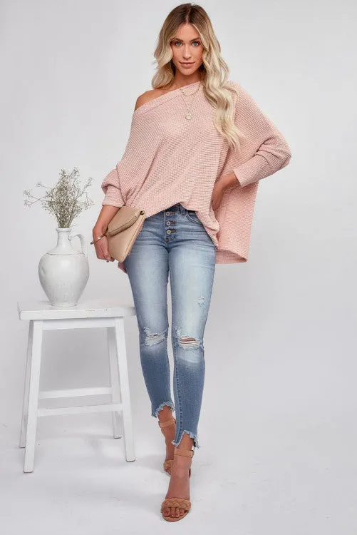 Fall Poncho Top - Pink