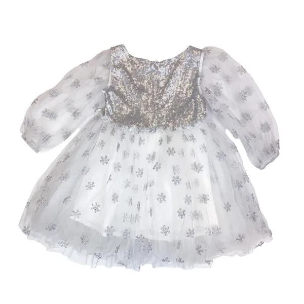 Glitter Snowflake Mesh Dress