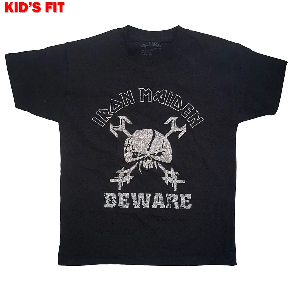 Iron Maiden "Beware" Glitter Print Kid's T shirt