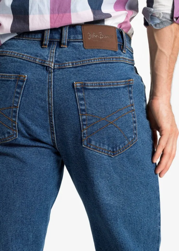 John Baner Jeanswear Regular Fit Stretch Straight Jeans, Blue