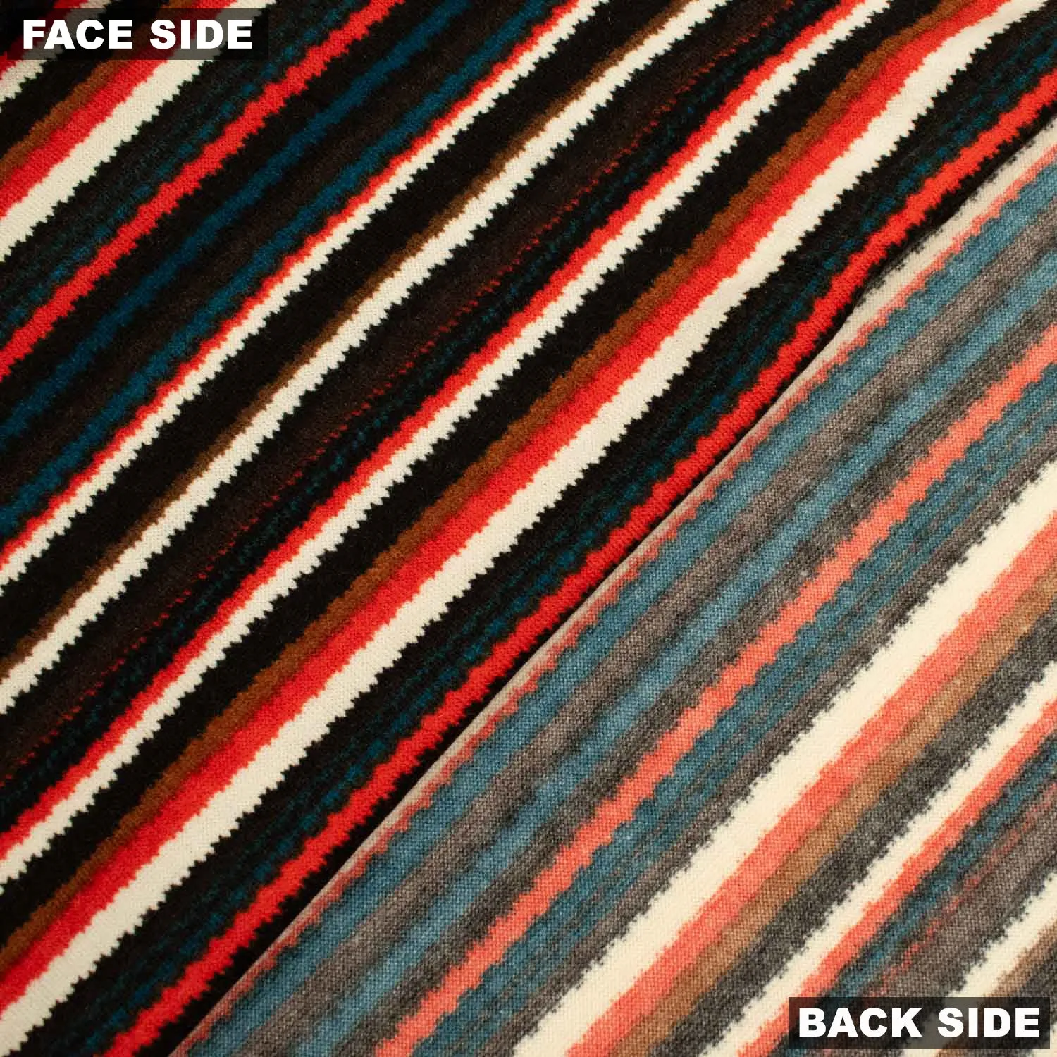 Linen Viscose Jersey Double Knit Des 6 - Orange Multi-Colour Stripes