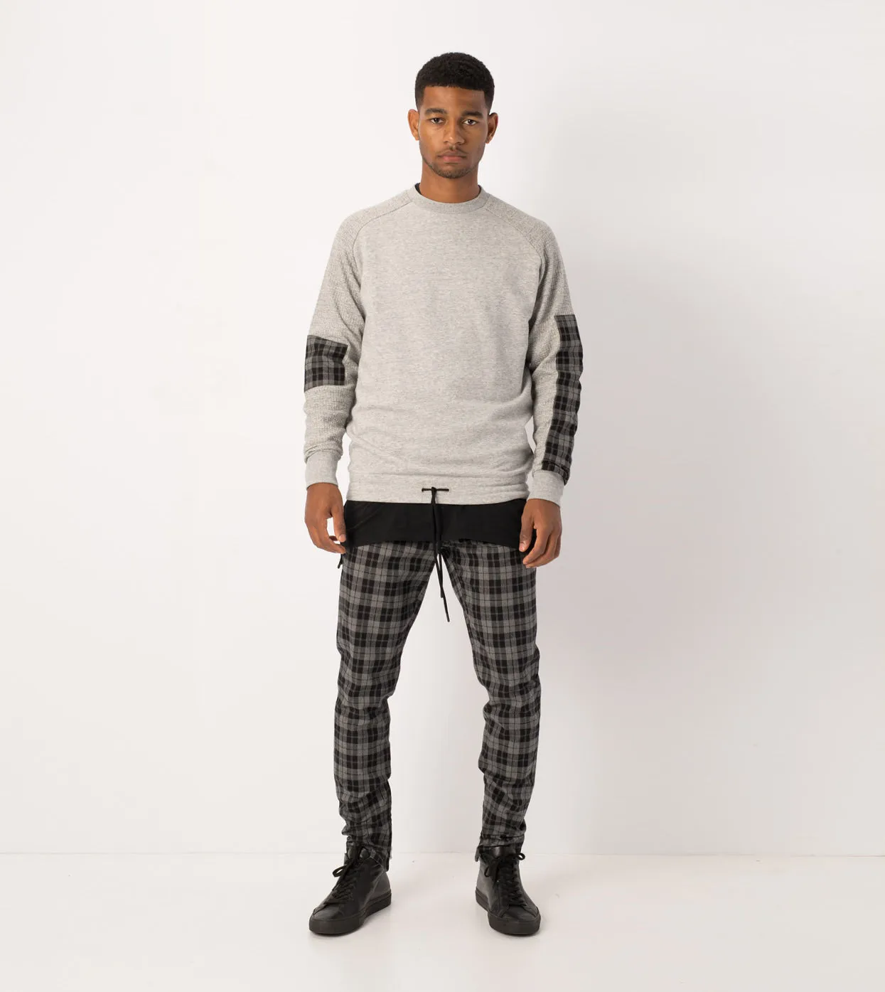 Media Rugger Crew Sweat Grey Marle