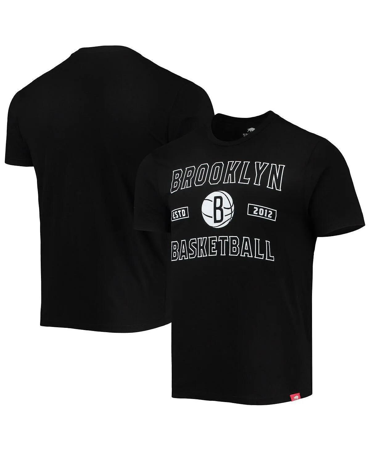 Men's black brooklyn nets tri-blend Sportiqe T-shirt, black