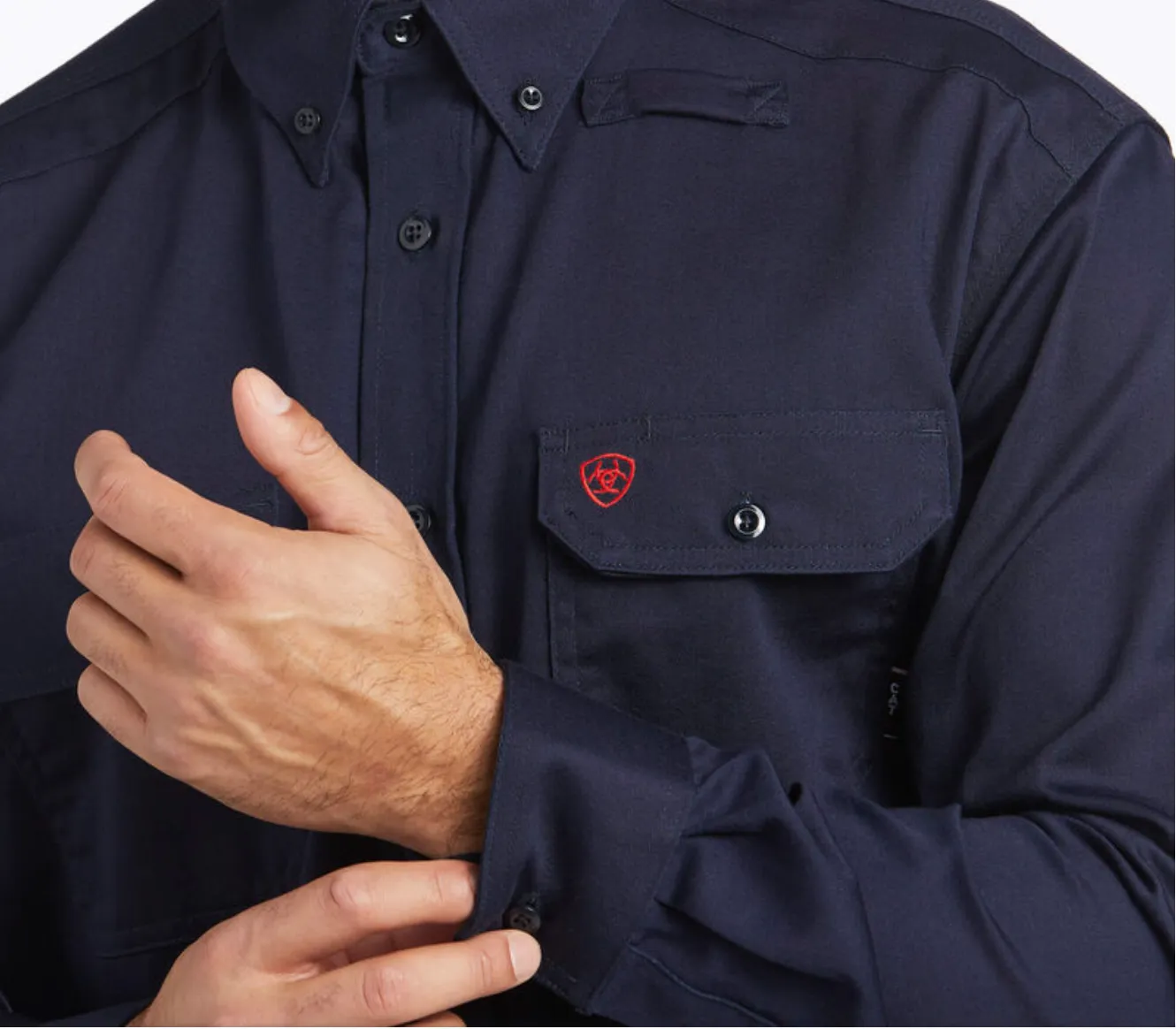 MEN'S NAVY FR WORK SHIRT