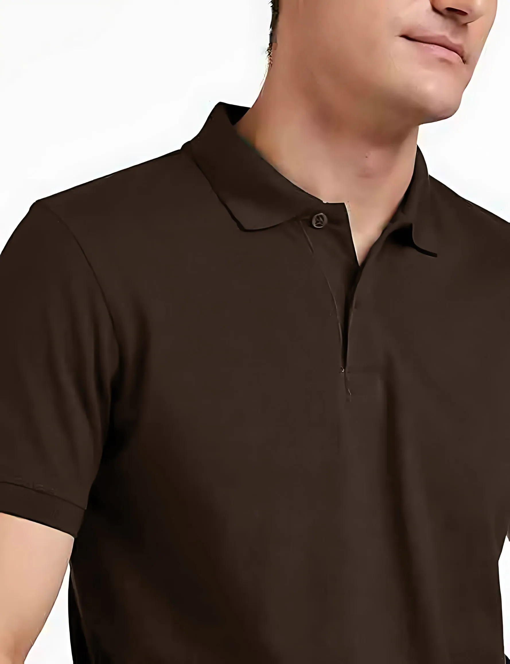 Men's Regular Fit Polo Neck Half Sleeve Solid Uniform T-Shirt | Polo T-Shirt for Men (Coffee)