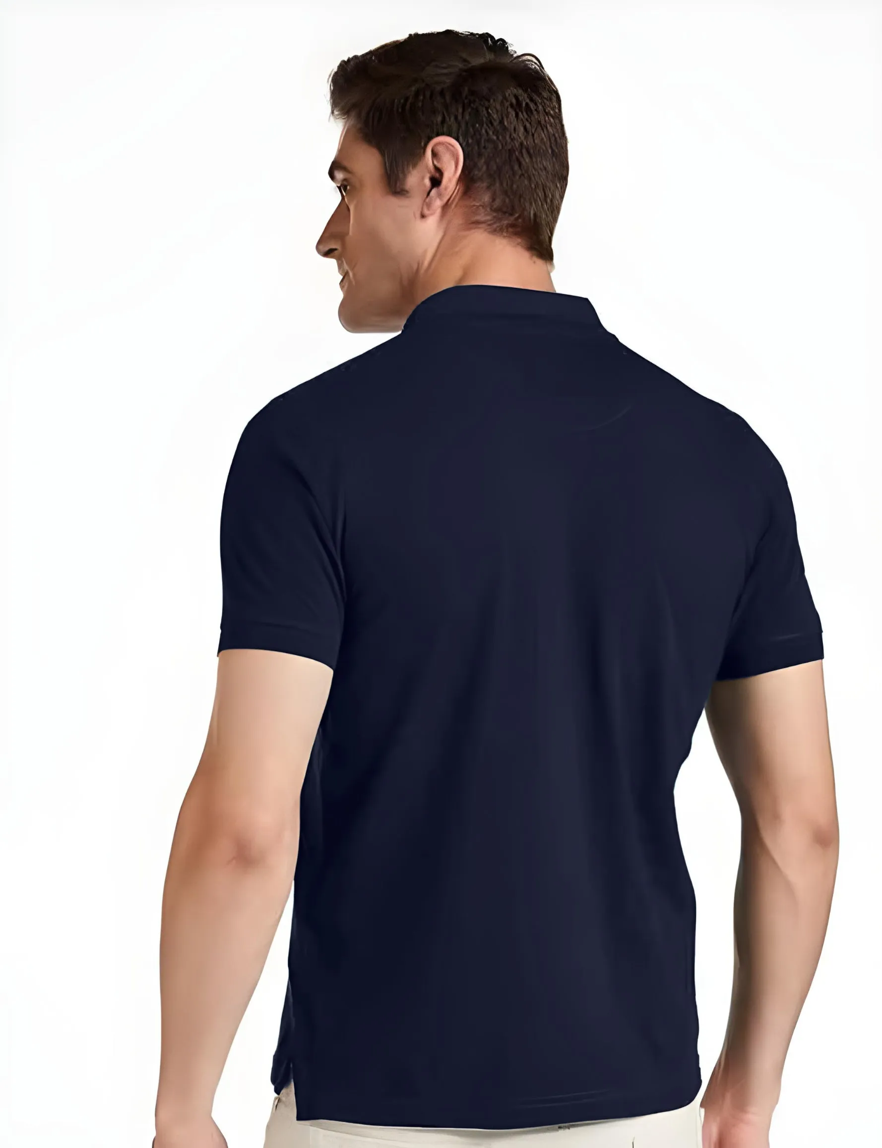 Men's Regular Fit Polo Neck Half Sleeve Solid Uniform T-Shirt | Polo T-Shirt for Men (Dark Navy Blue)