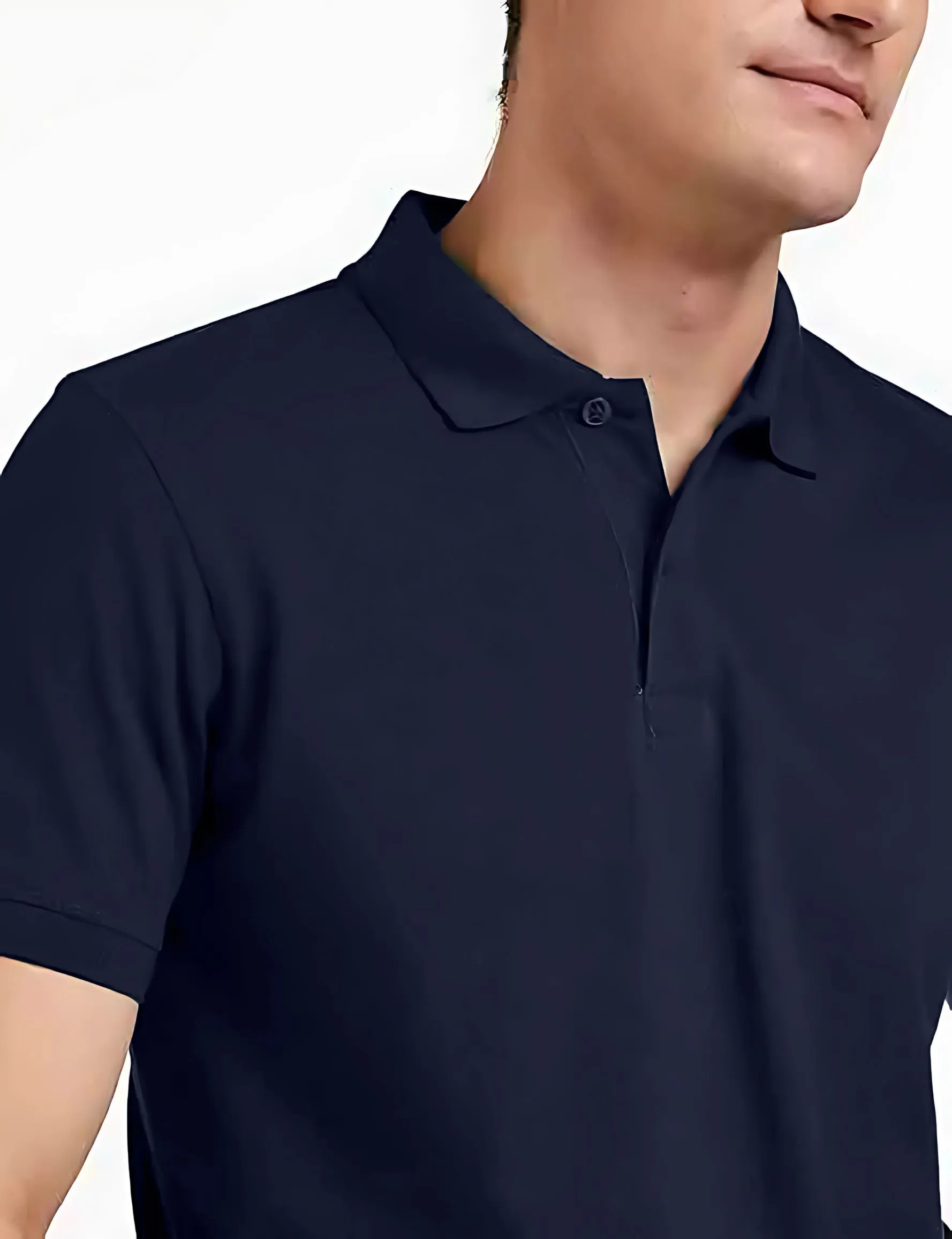 Men's Regular Fit Polo Neck Half Sleeve Solid Uniform T-Shirt | Polo T-Shirt for Men (Dark Navy Blue)