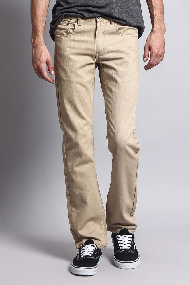 Men's Slim Fit Colored Denim Jeans (Khaki)