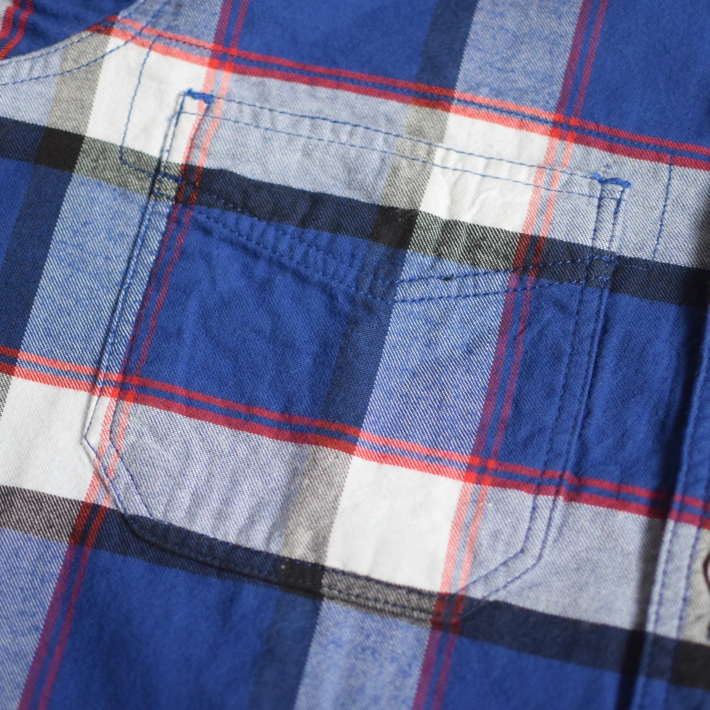 Mens Slimfit Vintage Flannel Plaid Work Shirt 2 Ply 100% Cotton Pre Washed