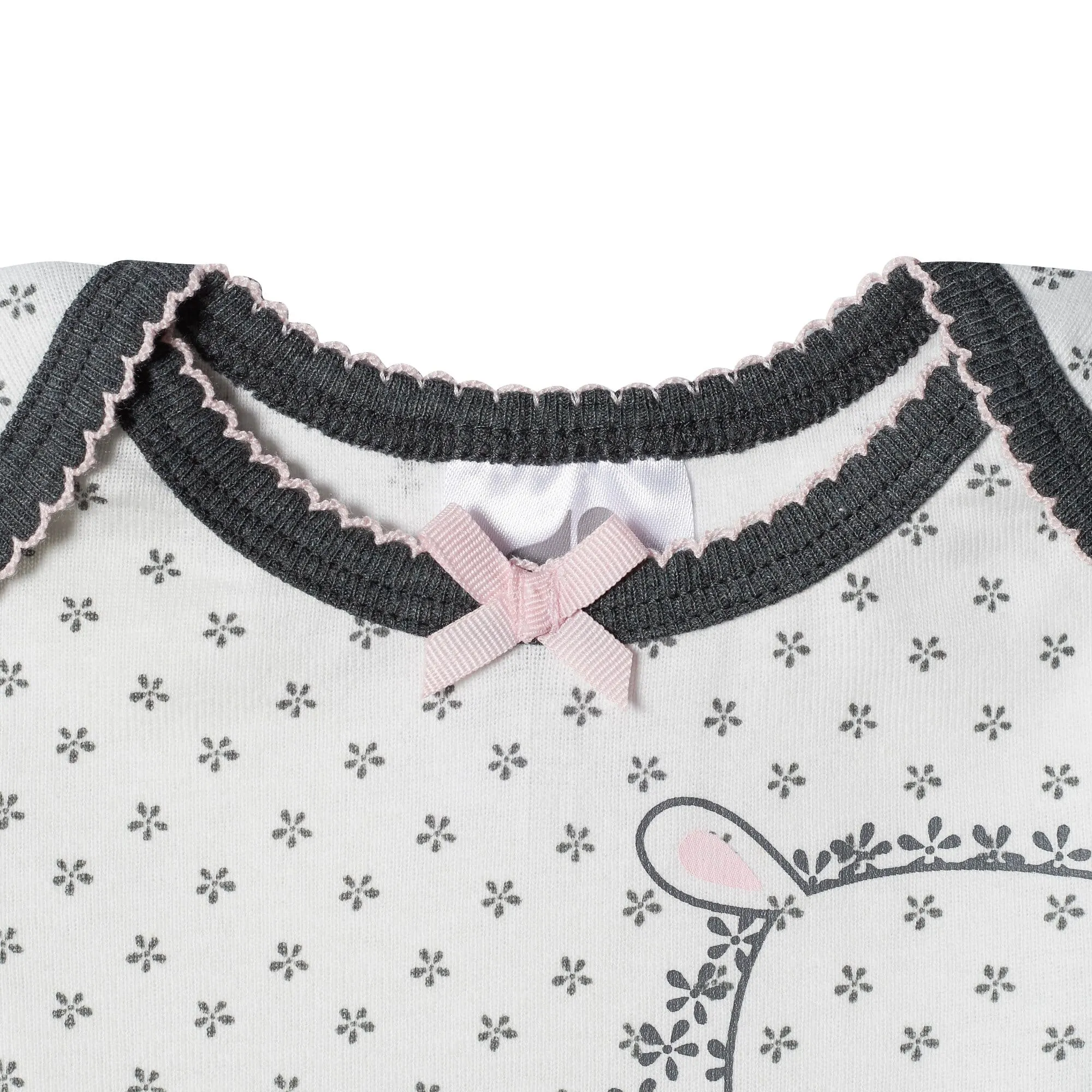 Organic Baby Girls 4-Pack Short Sleeve Lil' Lamb Bodysuits