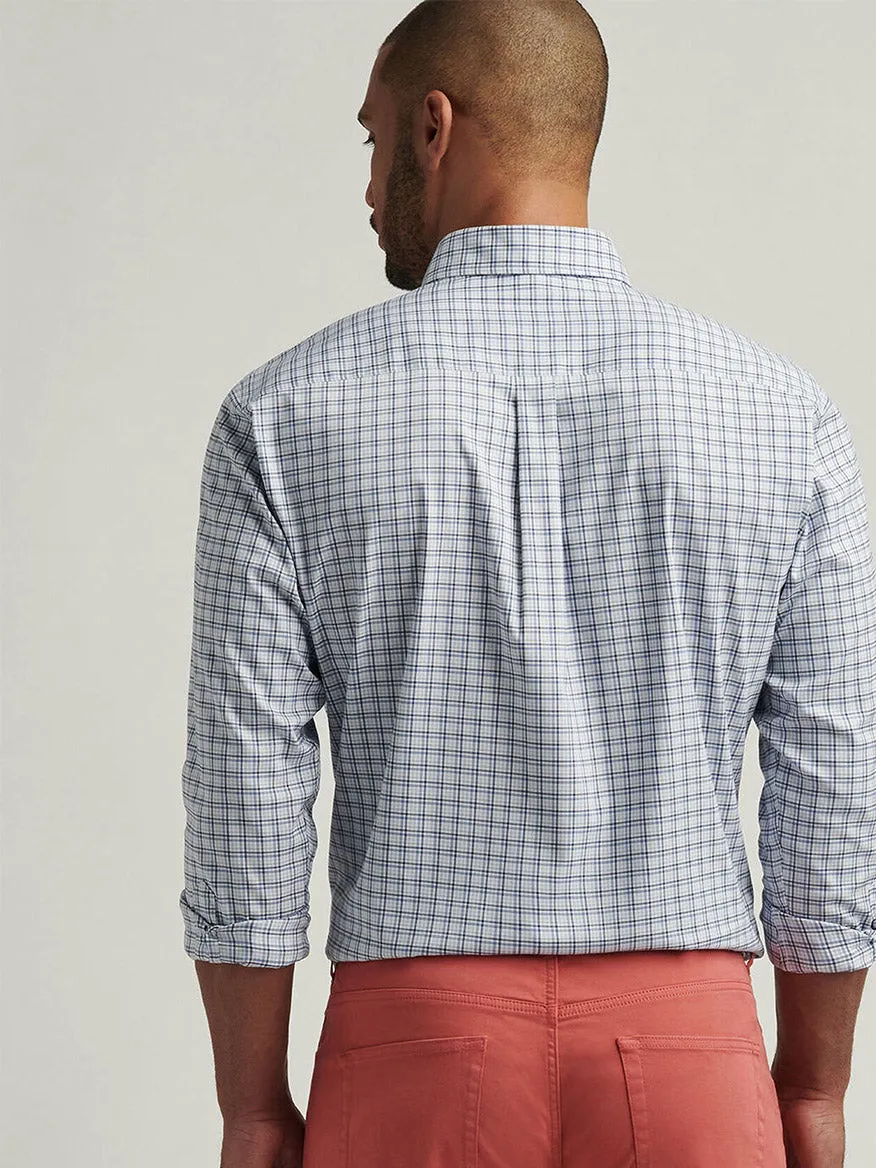 Peter Millar Albert Crown Lite Cotton-Stretch Sport Shirt in Blue Freesia