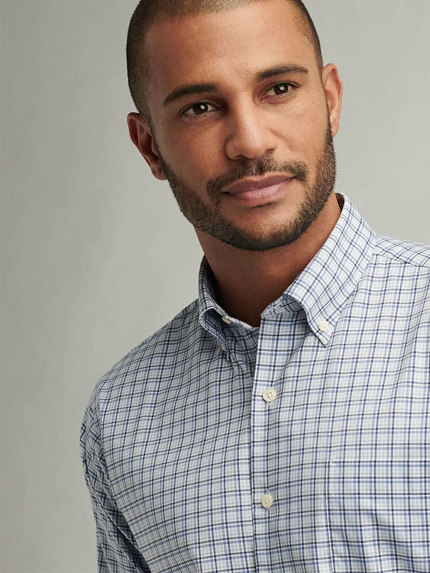 Peter Millar Albert Crown Lite Cotton-Stretch Sport Shirt in Blue Freesia