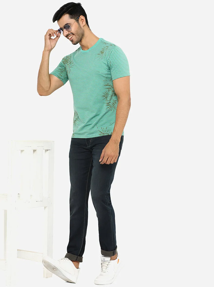 Tinted Green Washed Slim Fit Jeans | JadeBlue