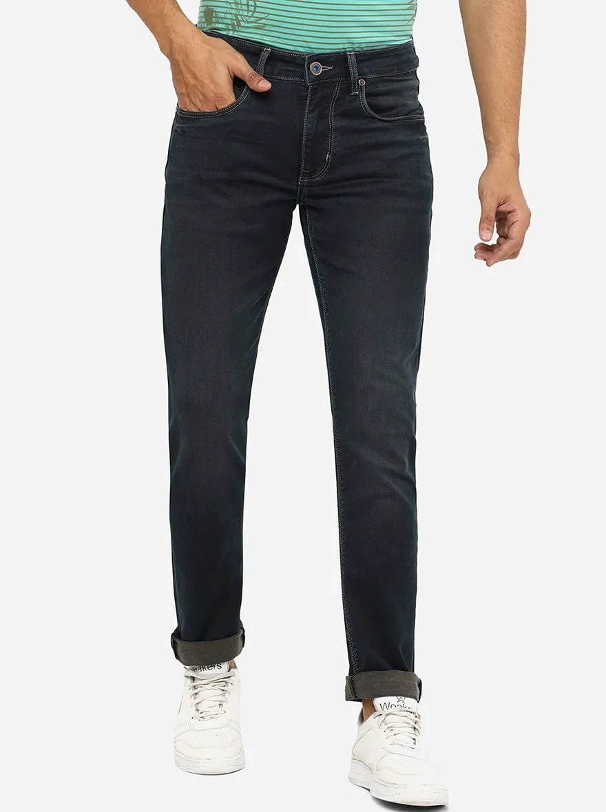 Tinted Green Washed Slim Fit Jeans | JadeBlue
