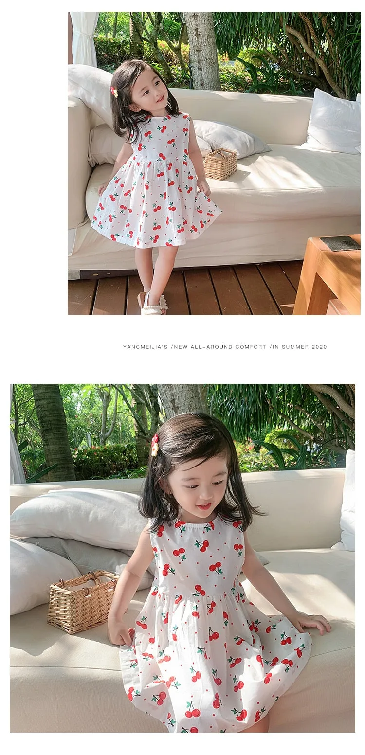 Toddler Girls Dress Summer New Floral Pattern Sundress - BTGD8491