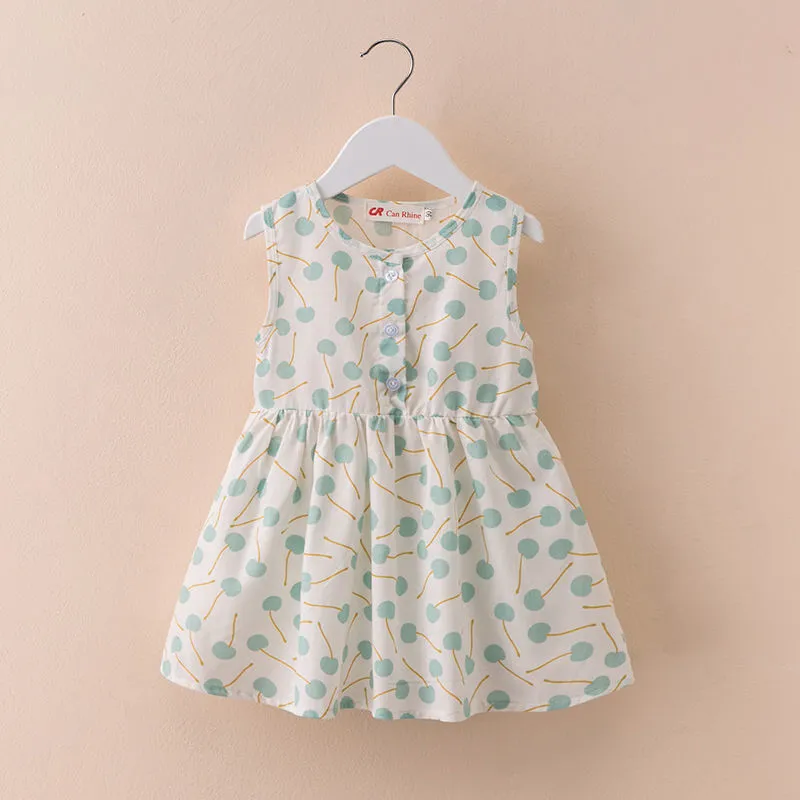 Toddler Girls Dress Summer New Floral Pattern Sundress - BTGD8491