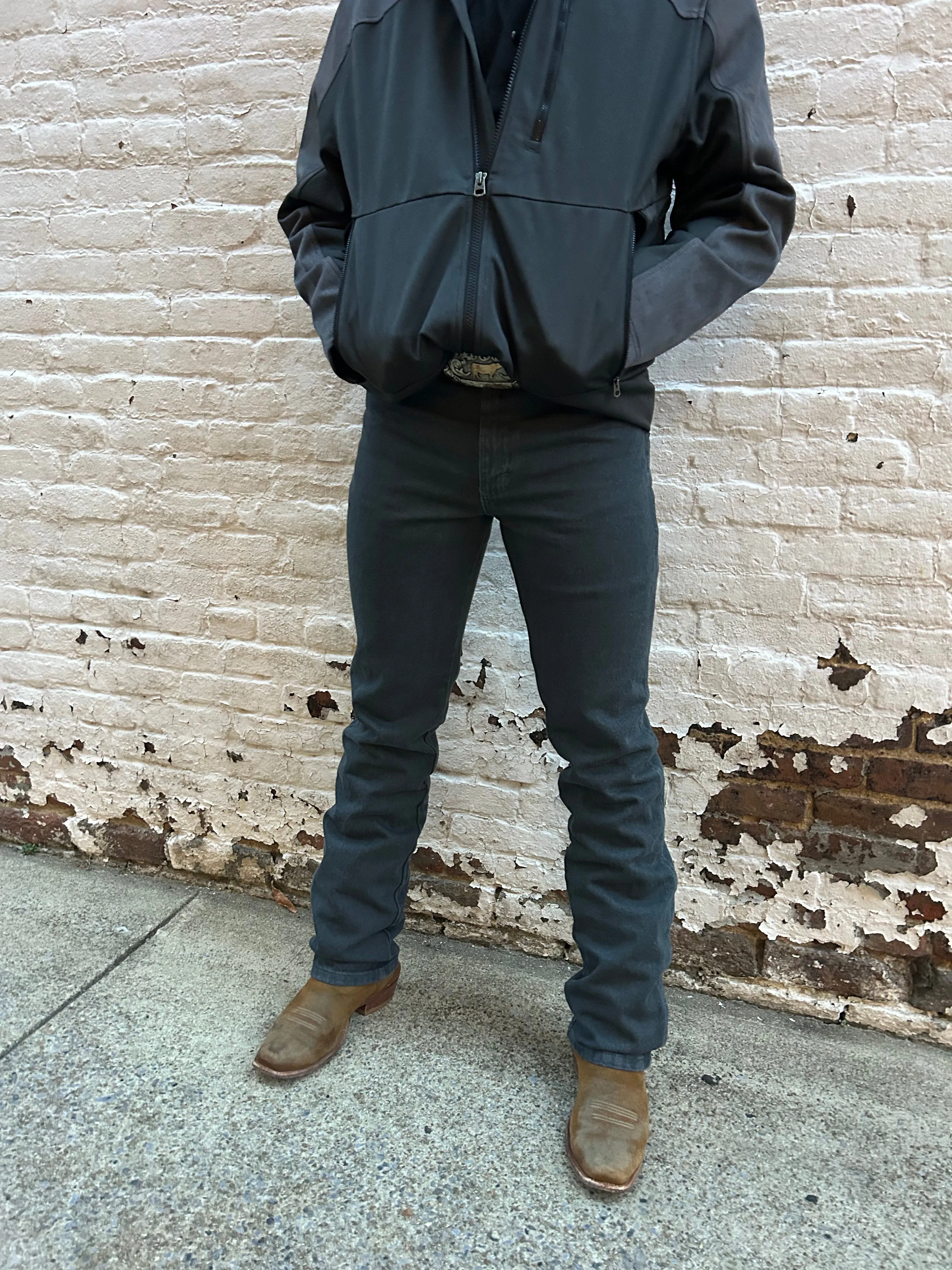Wrangler Cowboy Cut Slim Fit 100% Cotton Charcoal